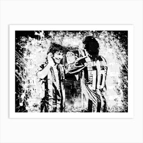 Ronaldinho With Lionel Messi Art Print