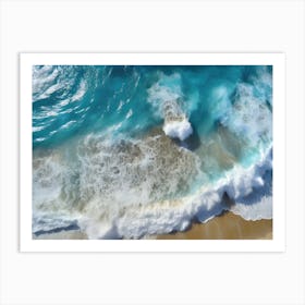 Aerial Shot Of Ocean Waves Art Print