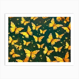 Yellow Butterflies 4 Art Print