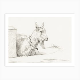 Goat Half Lying In A Pen, Jean Bernard Art Print