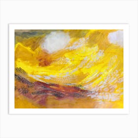 Golden Desert Landscape Abstract Art Print