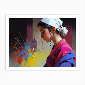 Chinese Girl Painting Art Print