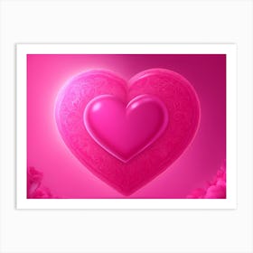 A Glowing Pink Heart Vibrant Horizontal Composition 94 Art Print