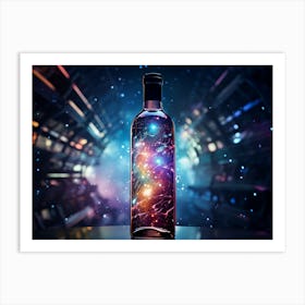 Wine Bottle In Space Art Print