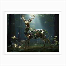 Deer In The Forest Paintings Art Print 3 Art Print