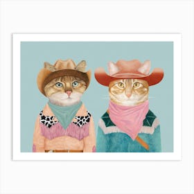 Cowboy Cats 7 Art Print