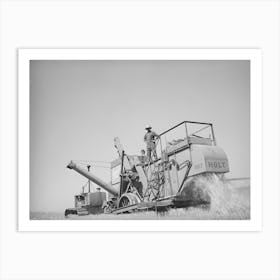 The Straw Pours From Combine Used In Wheat Fields On Eureka Flats,Walla Walla County, Washington By Russell Lee Art Print