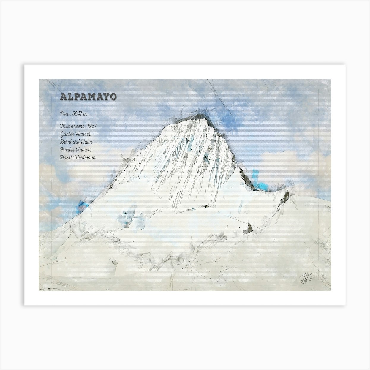Alpamayo Art Print by Theo's Picture Factory
