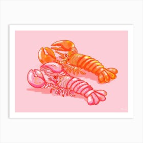 Pink Lobster Art Print