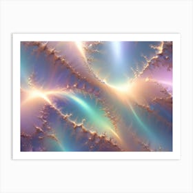 Abstract Swirls Of Light In Shades Of Pink, Blue, And Gold Creating A Dreamy And Ethereal Effect Art Print