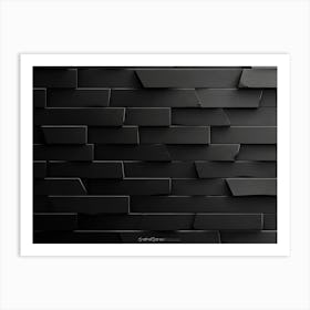 Abstract Black Brick Wall Art Print