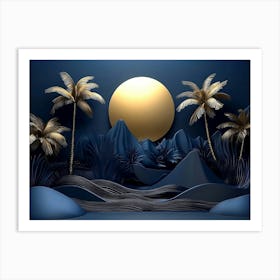 Landscape With Palm Trees Art Print