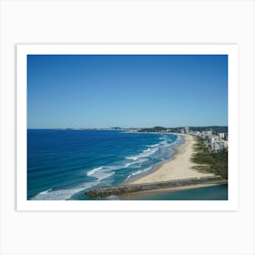 Gold Coast Beach, Deep Blue Water, Waves And Soft Focus Art Print