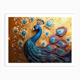 Colorful Peacock 14 Art Print