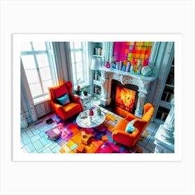 Colorful Living Room Art Print