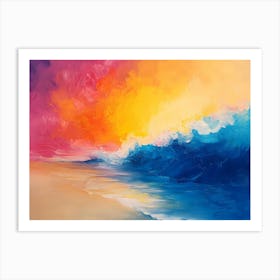 Colorful Seascape In Acrylic Art Print