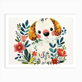 Little Floral Dog 2 Art Print