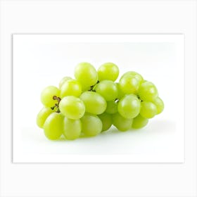 Green Grapes Isolated On White Background Art Print