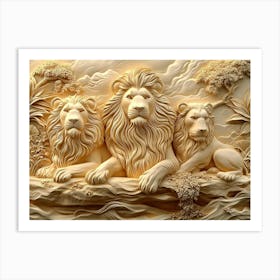 Lions 3d Art Print