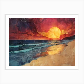 Sunset On The Beach 6 Art Print