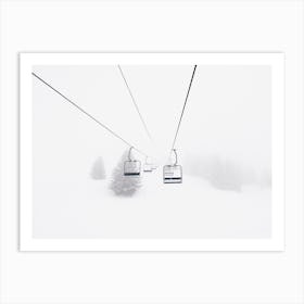 Ski Lift Snow Storm Art Print