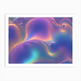 Abstract Image With Swirling, Flowing, Iridescent Colors, Resembling Liquid Or A Cosmic Nebula Art Print