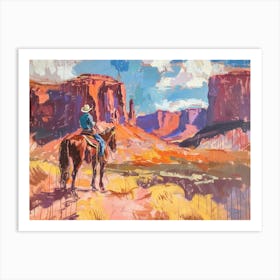 Cowboy In Monument Valley Arizona 2 Art Print