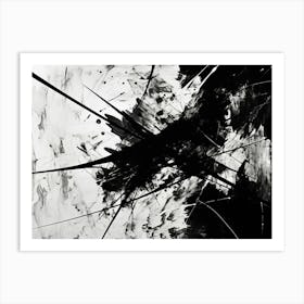 Chaos Abstract Black And White 11 Art Print