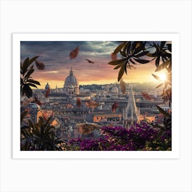 Rome Sunset Art Print