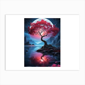 Tree In The Moonlight Art Print