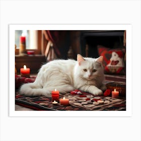 Valentine Cat Art Print