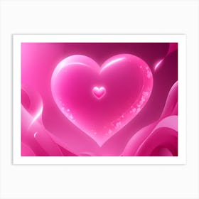 A Glowing Pink Heart Vibrant Horizontal Composition 47 Art Print