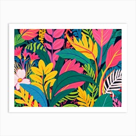 Tropical Leaves Seamless Pattern 4 Art Print