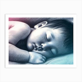 Sleeping baby wall art poster Art Print