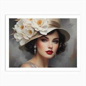 Woman In A Hat 5 Art Print