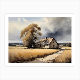 Cloud Oil Painting Farmhouse Nursery French Countryside (17) Art Print
