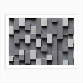 3d Art Design With Gray Squares Art Print