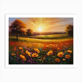 Sunset In The Meadow 28 Art Print