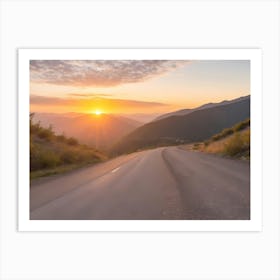 Road At Sunset 1 Art Print