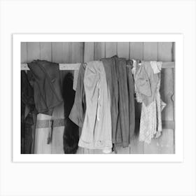 Southeast Missouri Farms, Clothes Hanging On Improvised Hangers In Sharecropper S Cabin By Russell Lee Art Print