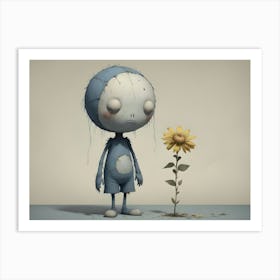 Little Boy And A Flower Art Print