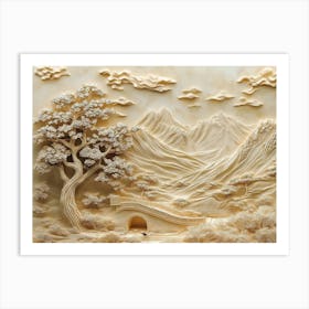 Beautiful Chinese Landscape 3d 8 Art Print