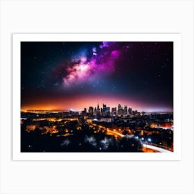 City Skyline At Night 3 Art Print