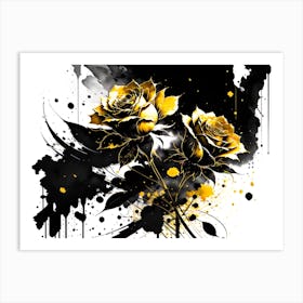 Gold Roses Art Print