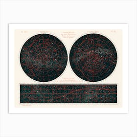 Constellations Of The Two Hemispheres (1877) Art Print