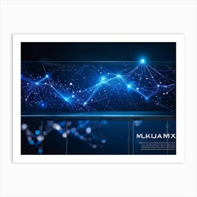 Abstract Digital Banner Featuring Interconnected Data Points Symbolizing An Ai Network Three Dimens (5) Art Print