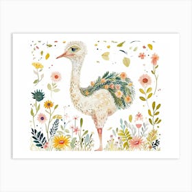 Little Floral Ostrich Art Print