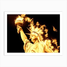 Statue Of Liberty On Fire Art Print