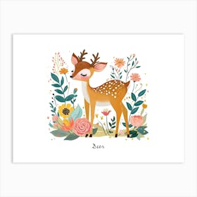 Little Floral Deer 4 Poster Art Print