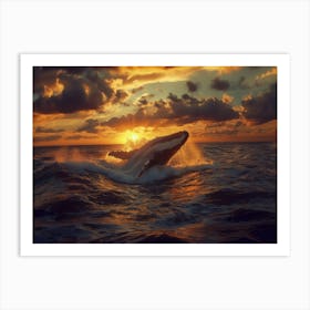 Sunset Humpback Whale Art Print